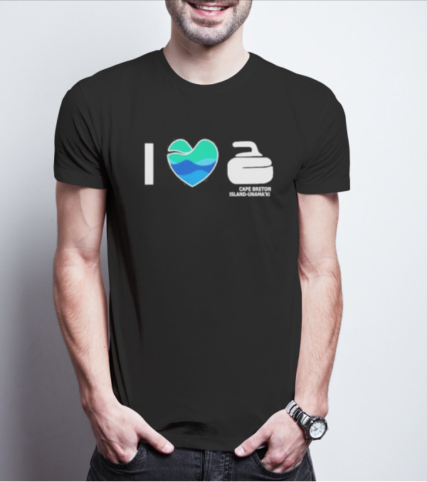 I Heart Curling Cape Breton Island-Unama’ki T-Shirt