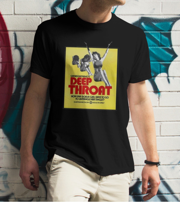 Gerard Damiano’s Deep Throat How Far Does A Girl Have To Go To Untangle Her Tingle? Eastmancolor Adults Only T-Shirt