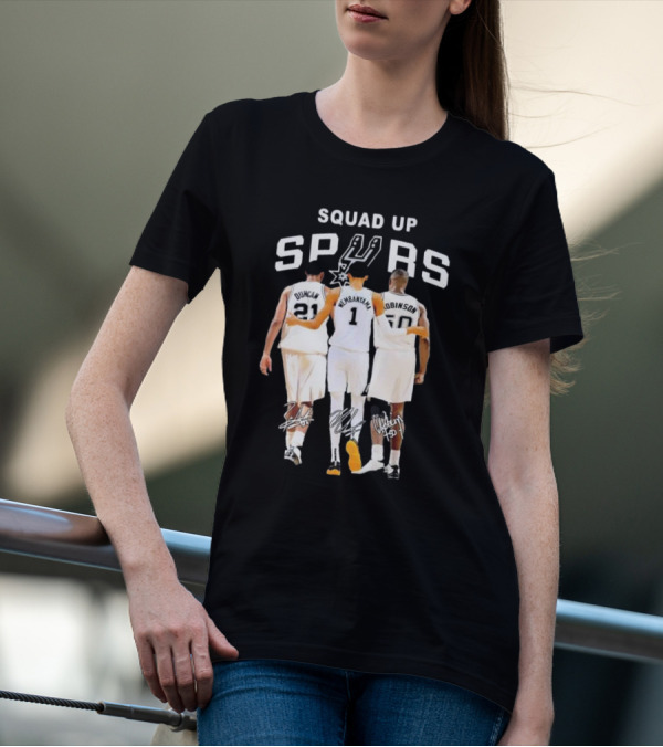 SQUAD UP SAN ANTONIO SPURS DUNCAN WEMBANYAMA ROBINSON SIGNATURES T-Shirt
