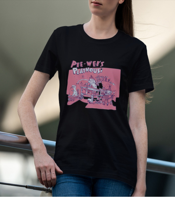 Pee-Wee's Playhouse Retro Rad Dinosaur Sphinx And Castle Scene T-Shirt