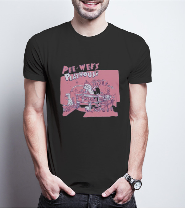 Pee-Wee's Playhouse Retro Rad Dinosaur Sphinx And Castle Scene T-Shirt