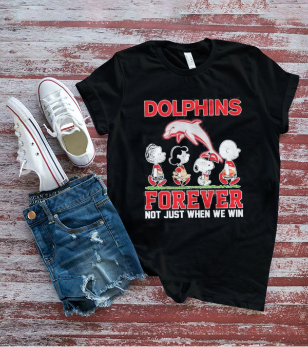 Dolphins Forever Not Just When We Win Charlie Brown Snoopy Peanuts NRL T-Shirt