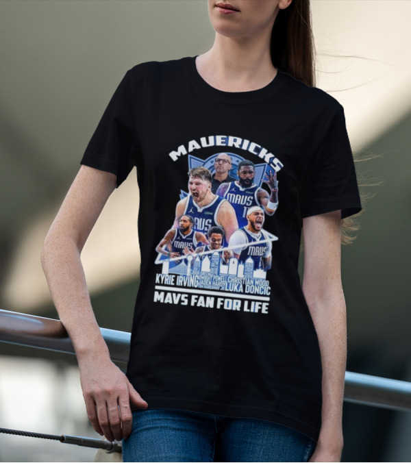Mavericks Mavs Fan For Life Luka Doncic Kyrie Irving Dwight Powell Christian Wood Josh Green Jaden Hardy Skyline T-Shirt