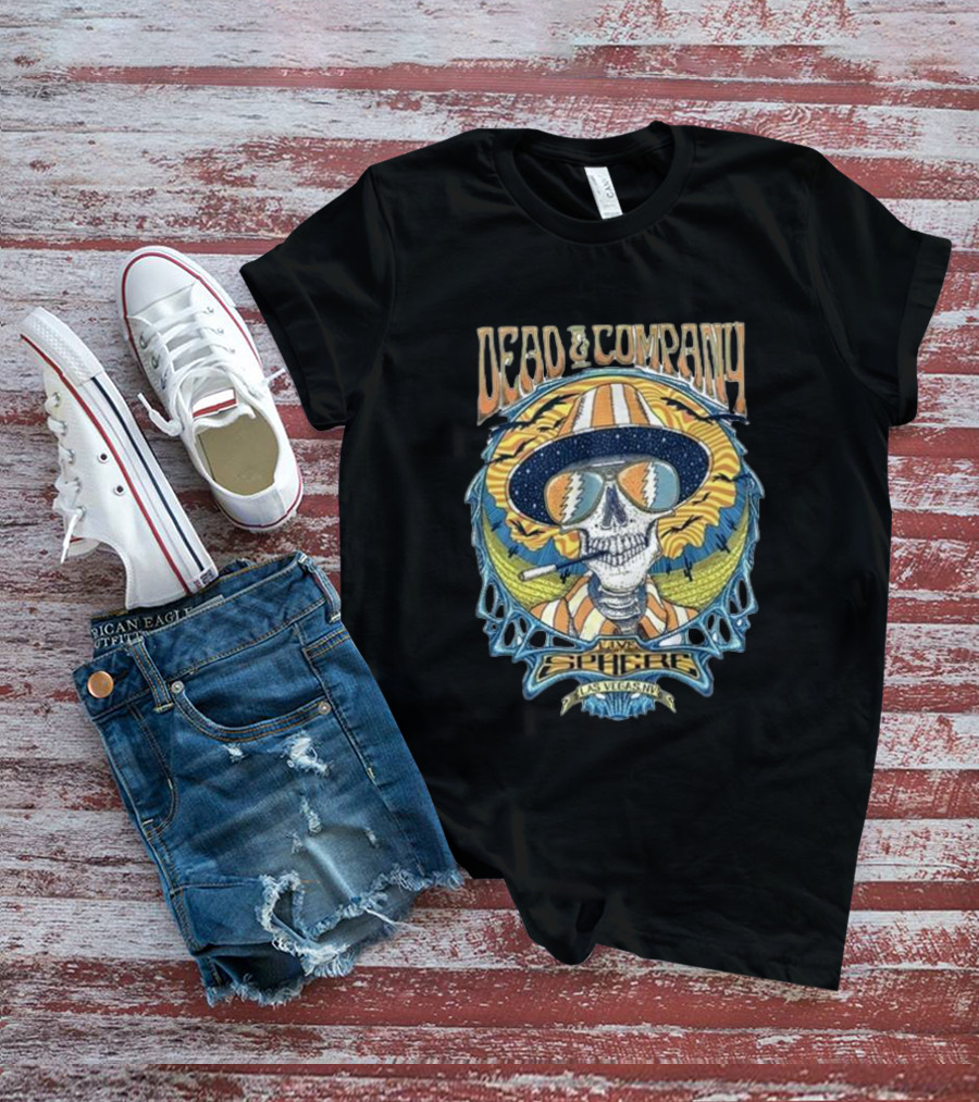 Dead And Company Live Sphere Las Vegas Sun Hat Skull T-Shirt