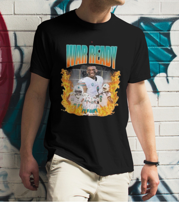 War Ready Jaylen Waddle Dolfan Players Flames T-Shirt
