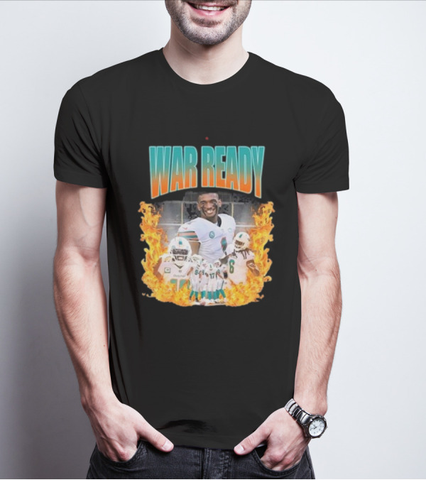 War Ready Jaylen Waddle Dolfan Players Flames T-Shirt