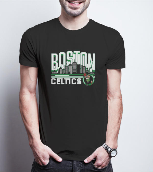 Boston Celtics NBA Basketball Skyline T-Shirt