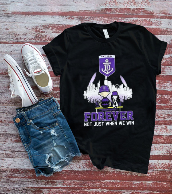 Peanuts Snoopy And Charlie Brown Fremantle Dockers Forever Not Just When We Win T-Shirt