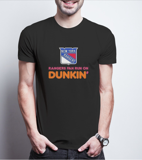 New York Rangers Fan Run On Dunkin T-Shirt