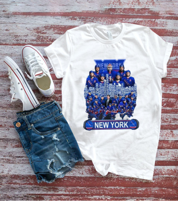 New York Rangers Hockey Team Players Skyline Names T-Shirt