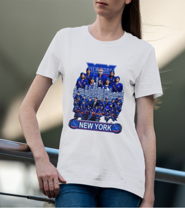 New York Rangers Hockey Team Players Skyline Names T-Shirt