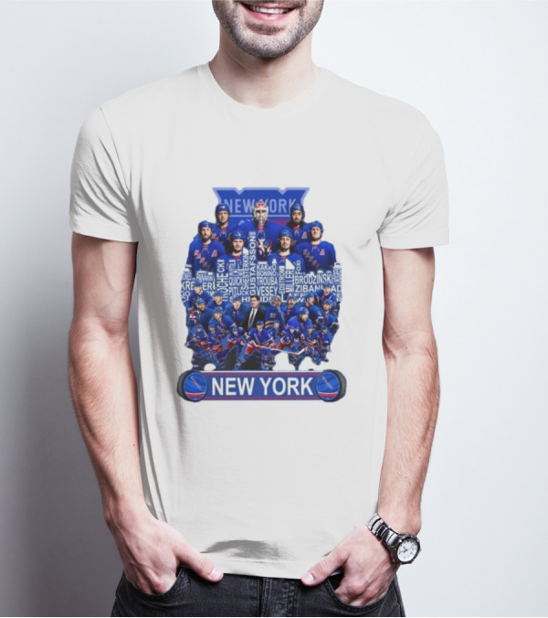 New York Rangers Hockey Team Players Skyline Names T-Shirt