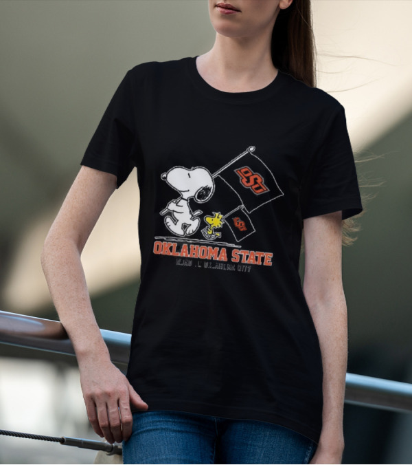 Snoopy Woodstock Oklahoma State OSU Road To Oklahoma City T-Shirt