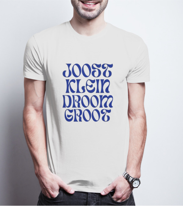 Joost Klein Droom Groot Retro Bold Blue Typography T-Shirt