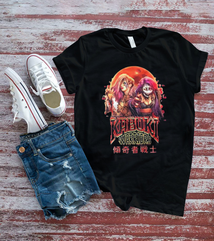 Kabuki Warriors Blood Moon Asuka Kanji Text T-Shirt
