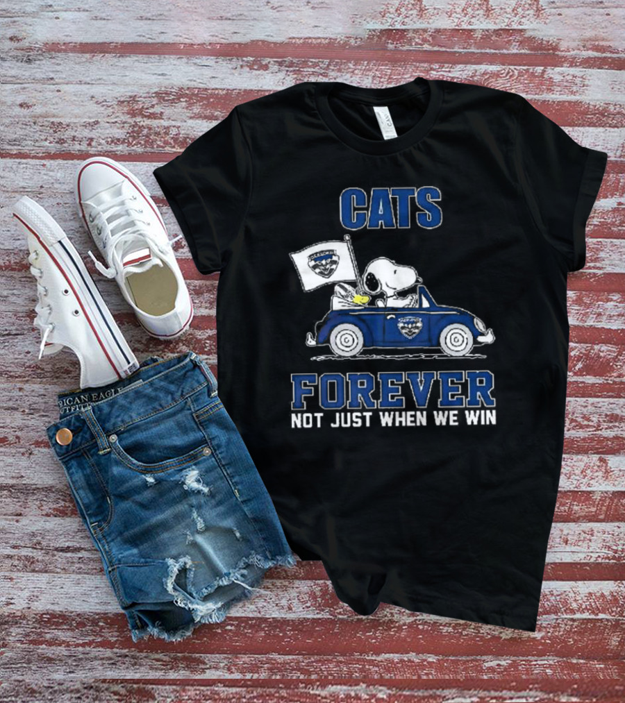 Snoopy Driving Geelong Cats Forever Not Just When We Win T-Shirt