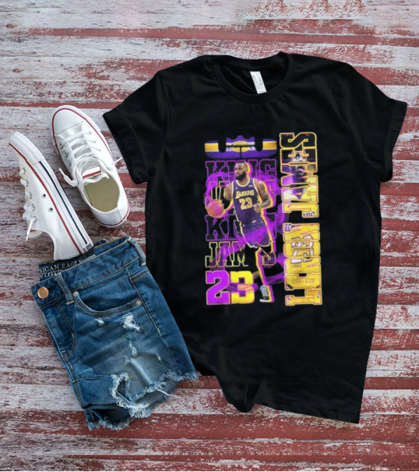 King LeBron James No. 23 Los Angeles Lakers True King Fan T-Shirt