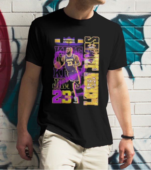 King LeBron James No. 23 Los Angeles Lakers True King Fan T-Shirt