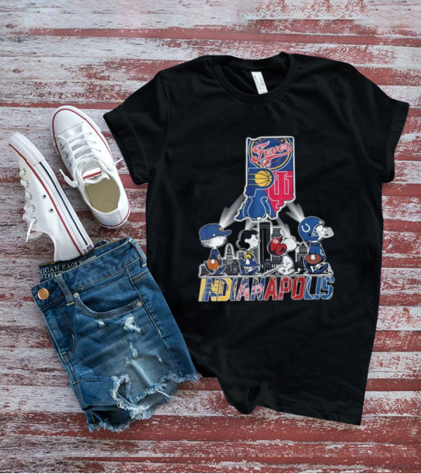 Indianapolis Colts Pacers Fever Hoosiers Snoopy Peanuts Indiana T-Shirt