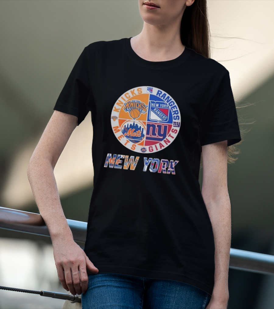 Knicks Rangers Mets Giants New York Proud Fan T-Shirt