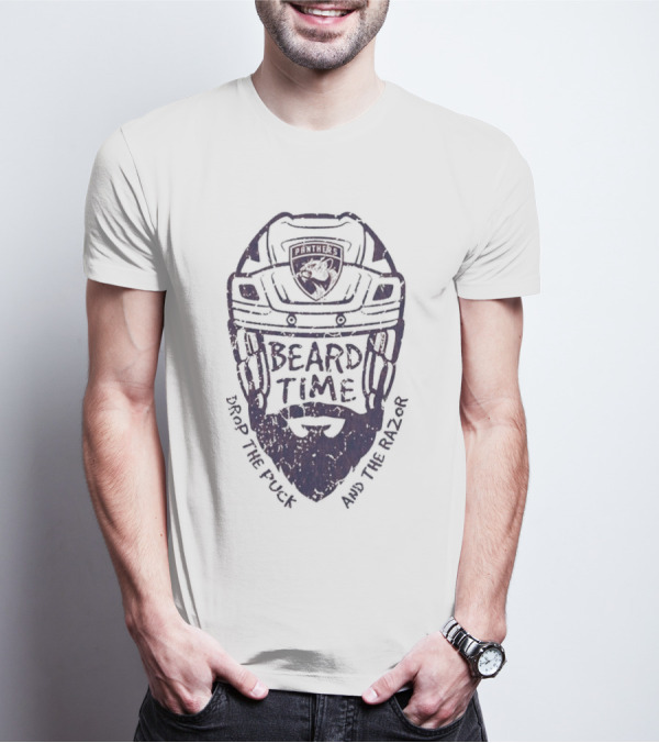 Beard Time Florida Panthers Drop The Puck And The Razor T-Shirt