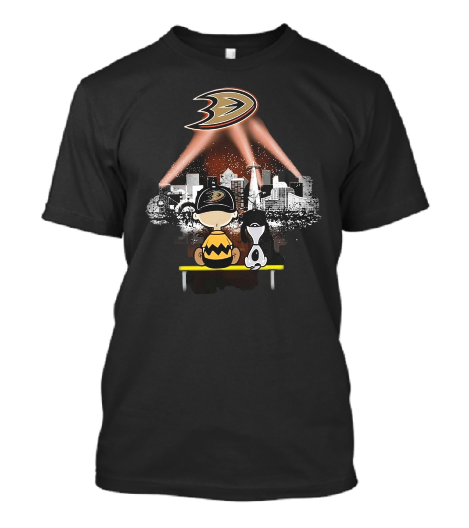 Charlie Brown And Snoopy Anaheim Ducks City T-Shirt