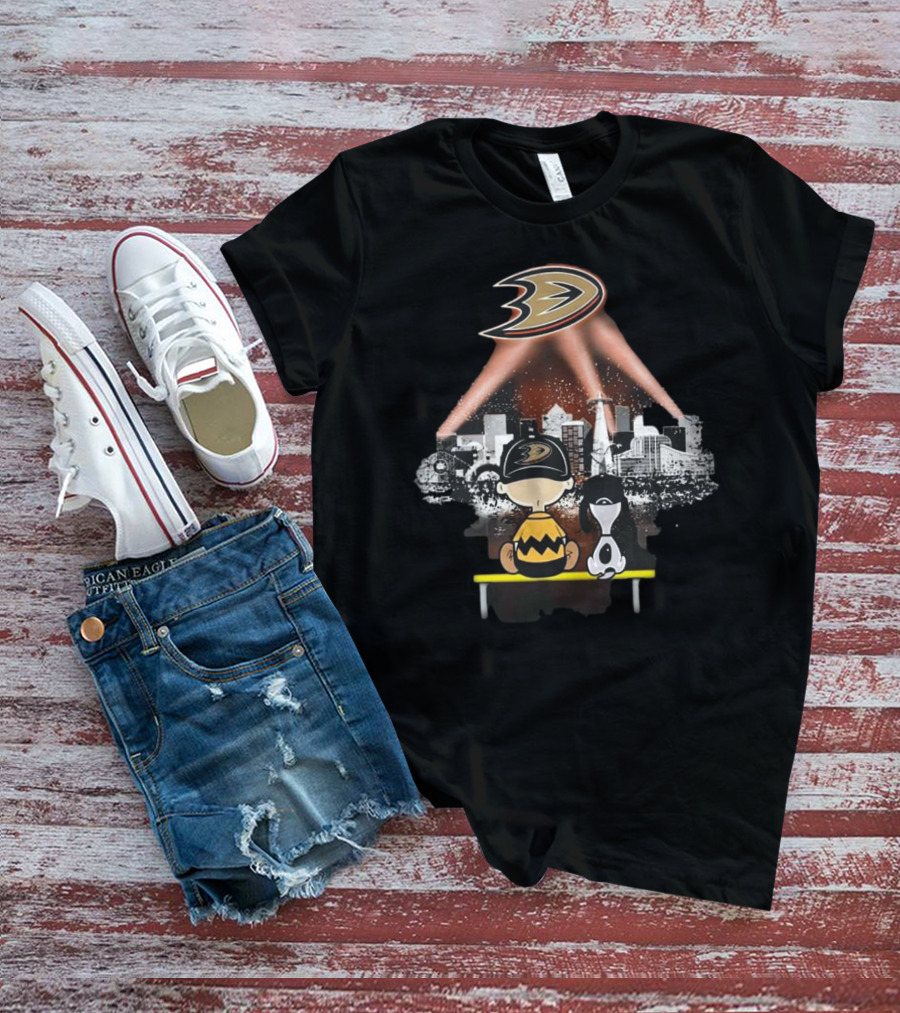 Charlie Brown And Snoopy Anaheim Ducks City T-Shirt