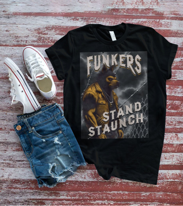 Funkers Stand Staunch Werewolf Against Barbed Fence T-Shirt