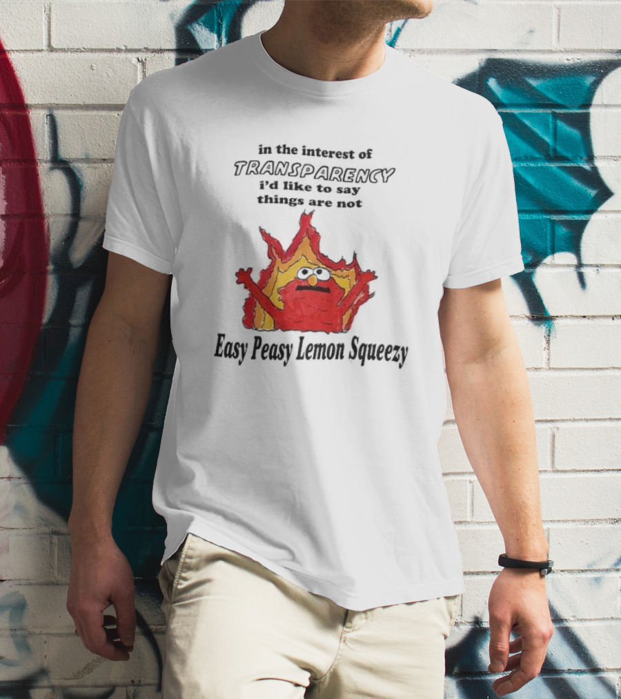 In The Interest Of Transparency I’d Like To Say Things Are Not Easy Peasy Lemon Squeezy Fire Meme T-Shirt