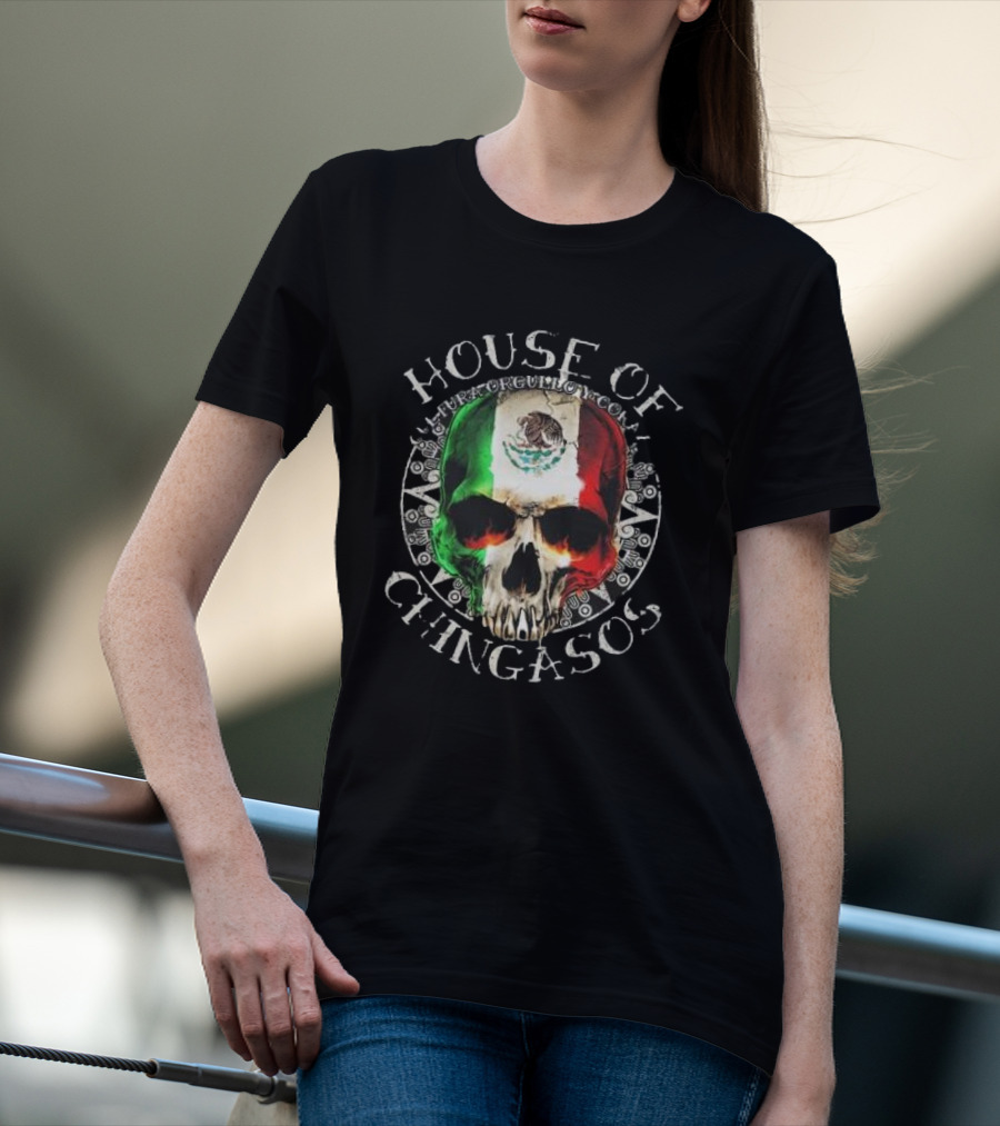 House Of Chingasos Calacas Cultura Mexican Skull Old School T-Shirt