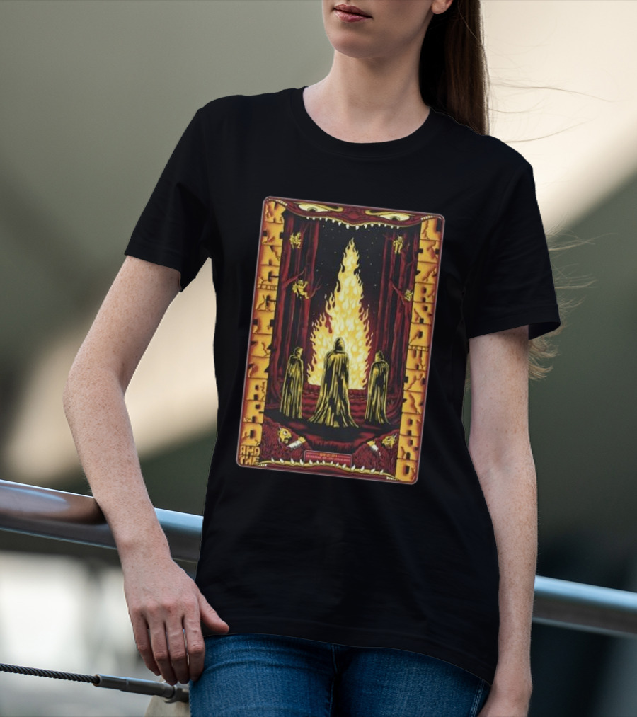 King Gizzard And The Lizard Wizard Cloaked Figures Fire May 27 T-Shirt