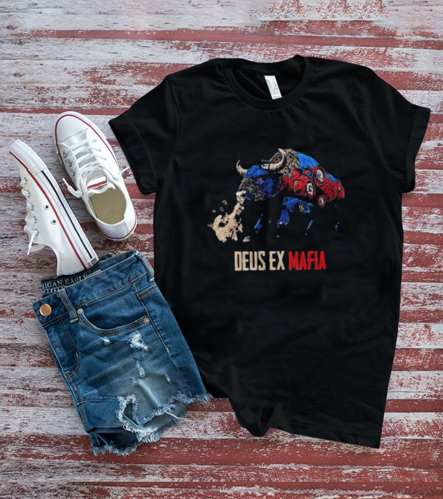 Buffalo Bills Deus Ex Mafia Charging Buffalo T-Shirt