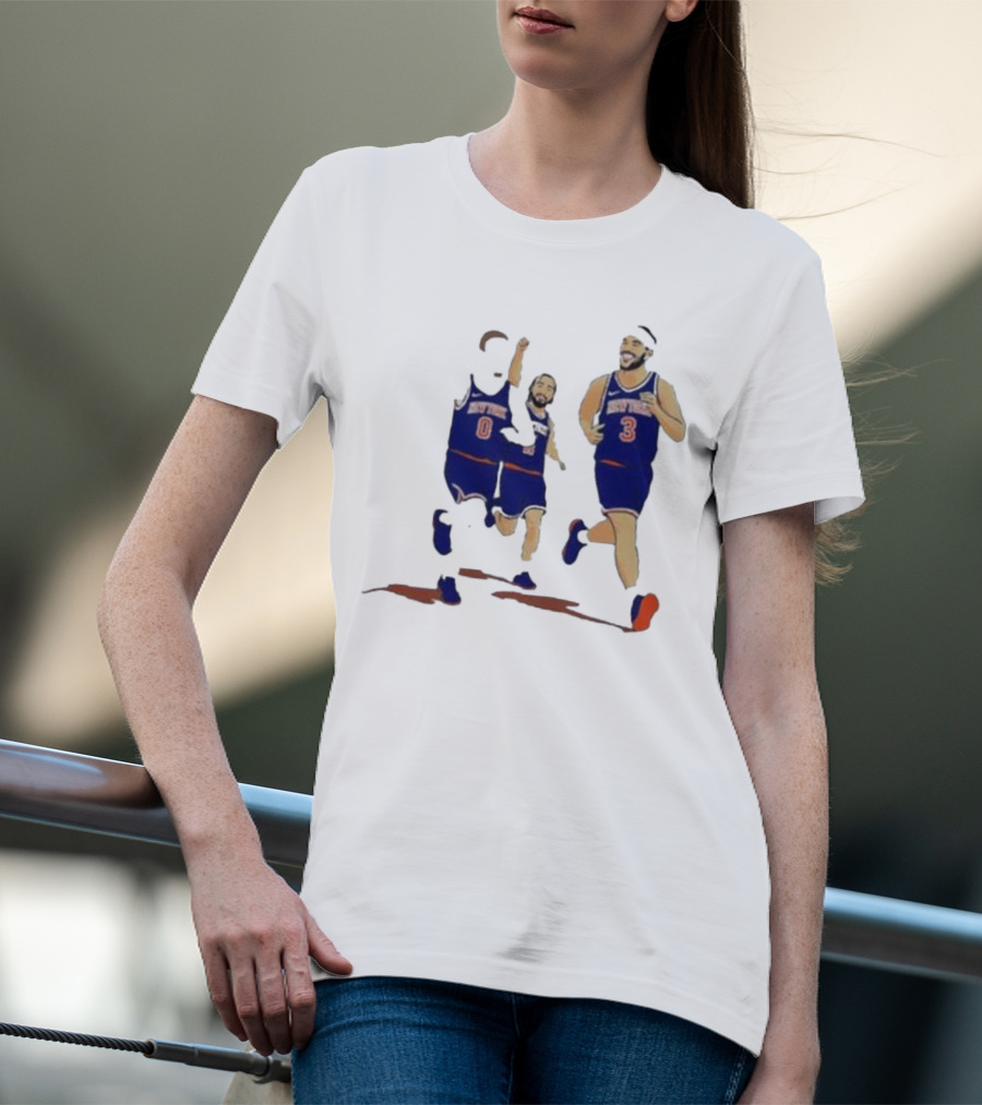 New York Knicks Donte DiVincenzo Jalen Brunson Josh Hart Villanova Basketball Team Players T-Shirt