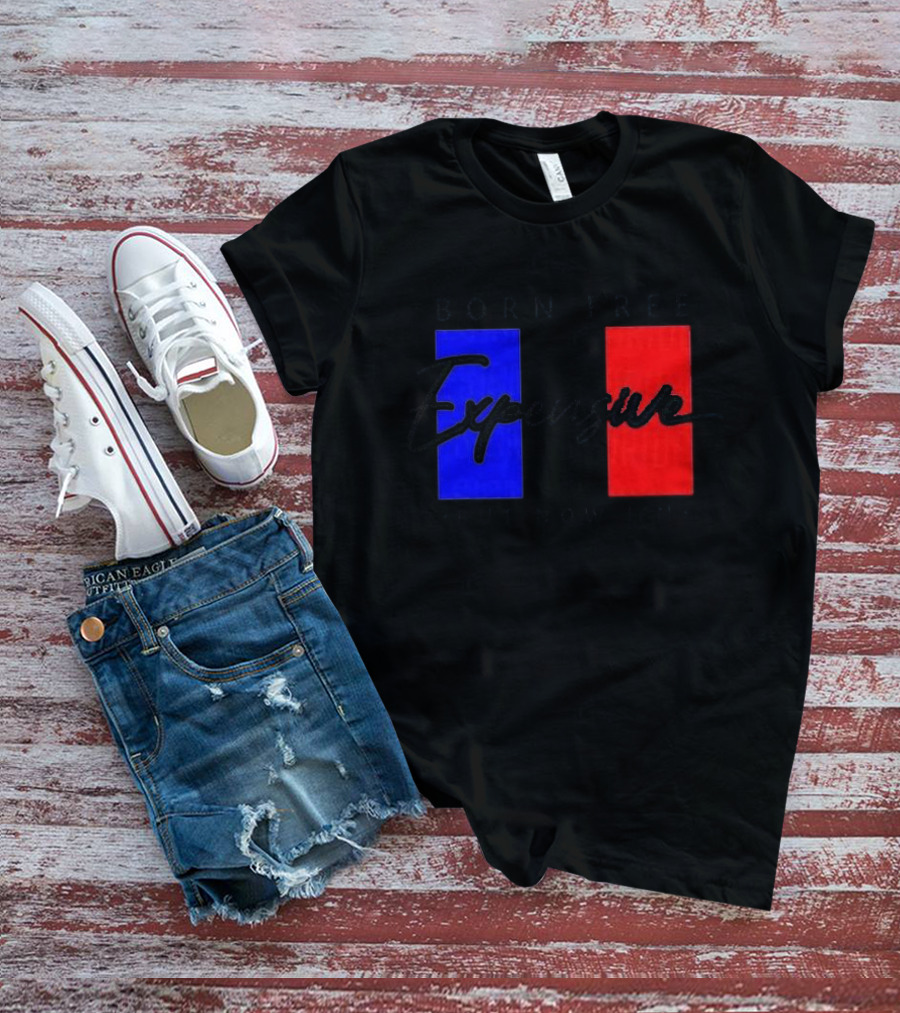 Born Free But Now I'm Expensive Red And Blue Blocks T-Shirt