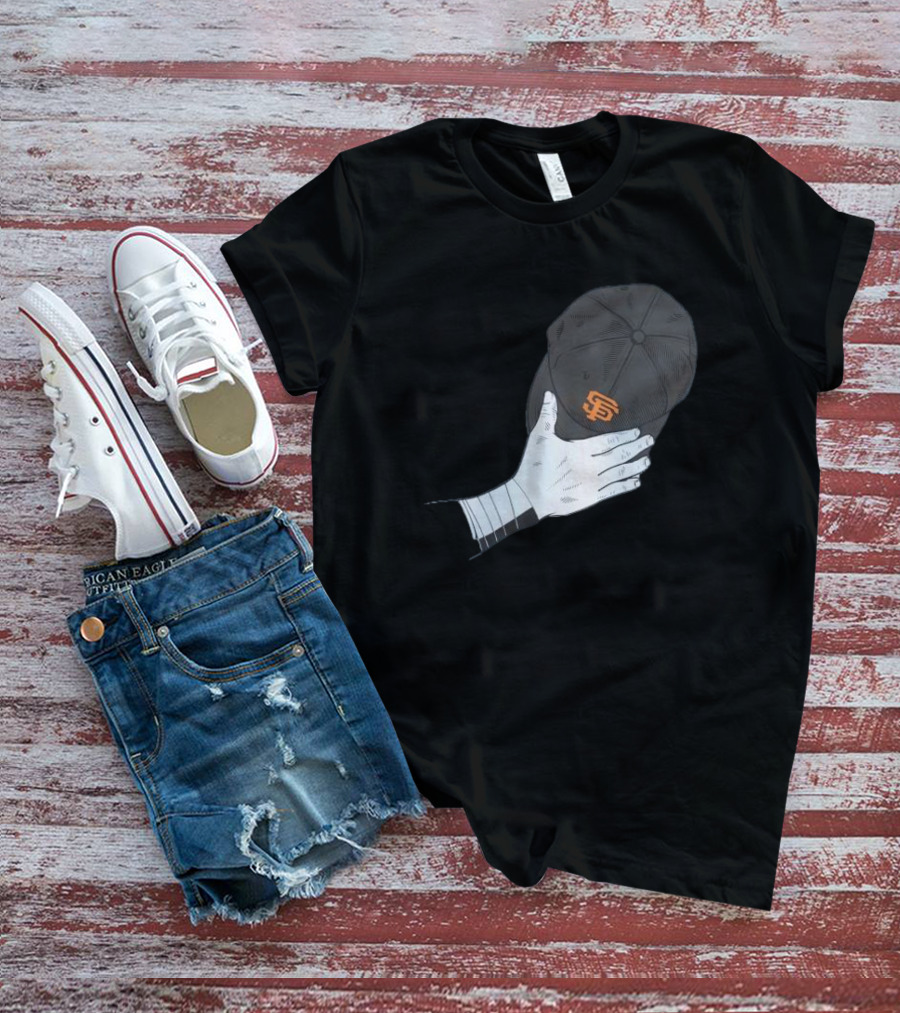 San Francisco Giants Logo Baseballism MLB Hand Holding Cap T-Shirt