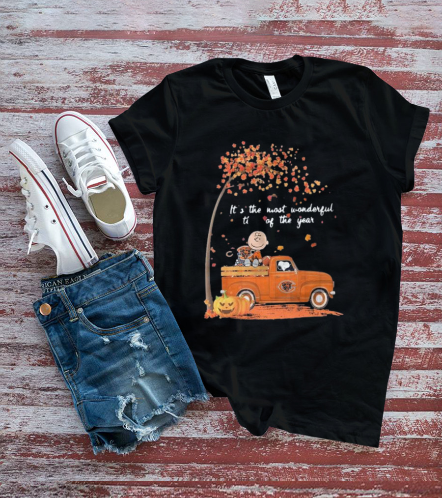 Charlie Brown Snoopy Chicago Bears Wonderful Time Of The Year T-Shirt