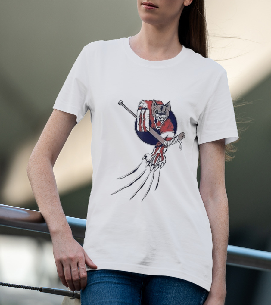 Player Goalie Beast Ice Panther Cat Cougar Hockey Claws T-Shirt