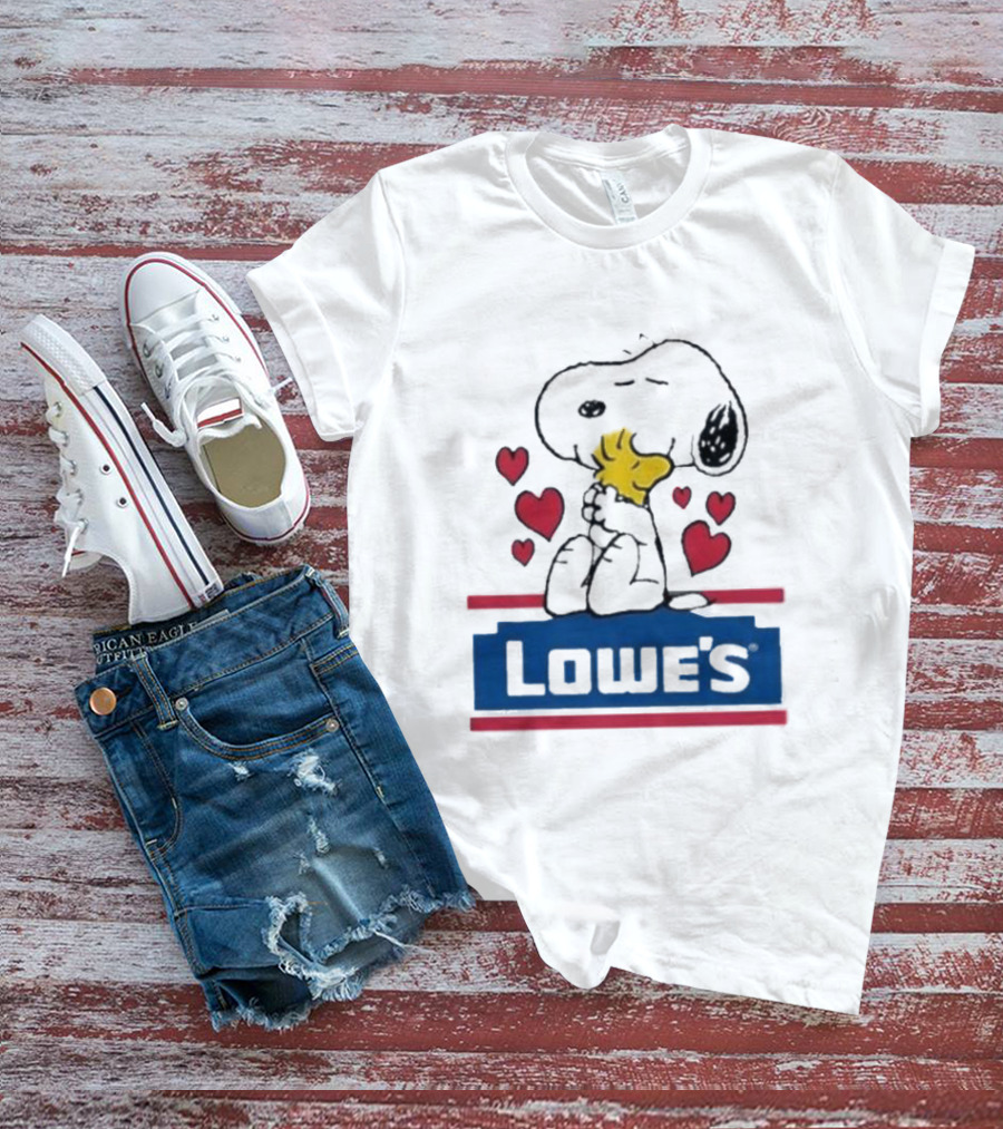 Snoopy Woodstock Hearts Lowe's Embrace T-Shirt
