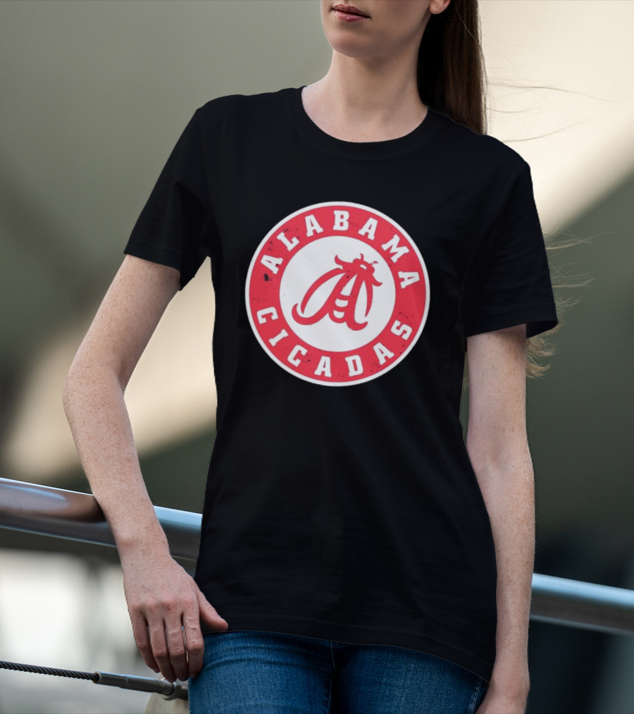 Alabama Cicadas Football Team NCAA Logo Red Circle T-Shirt