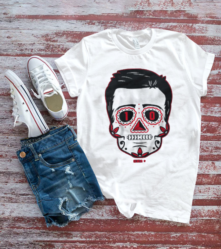 Drake Maye Sugar Skull Football Themed T-Shirt