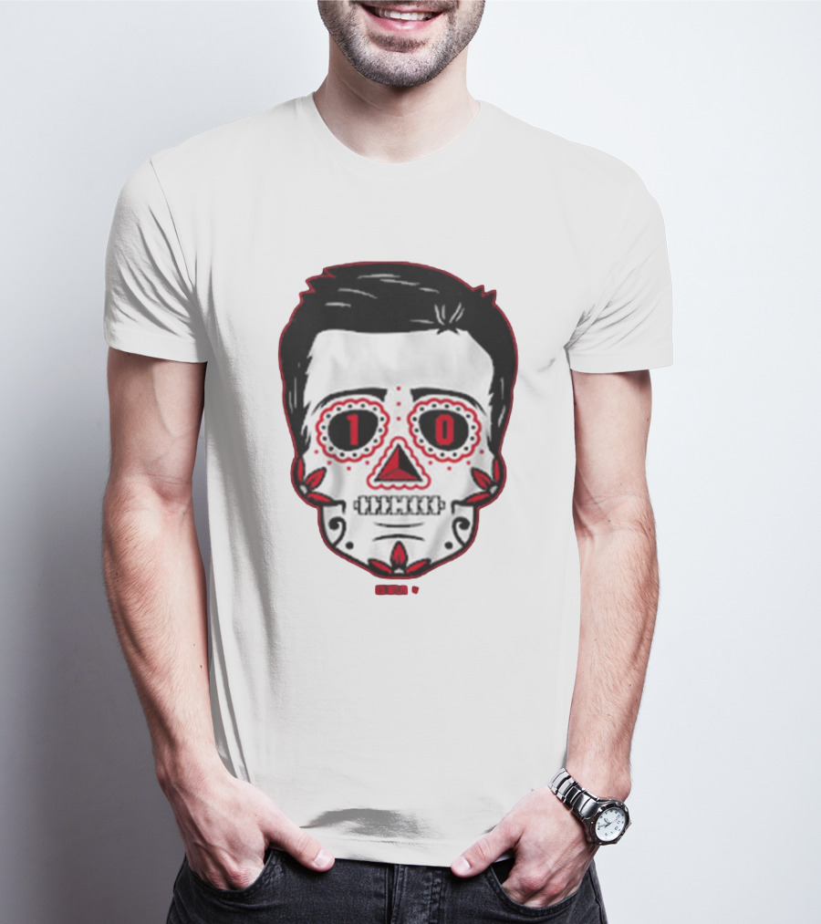 Drake Maye Sugar Skull Football Themed T-Shirt