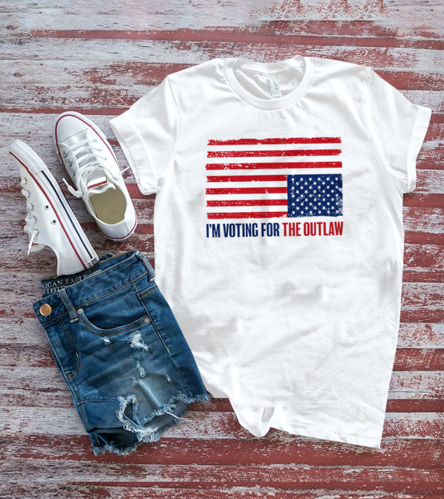I’m Voting For The Outlaw Distressed American Flag T-Shirt
