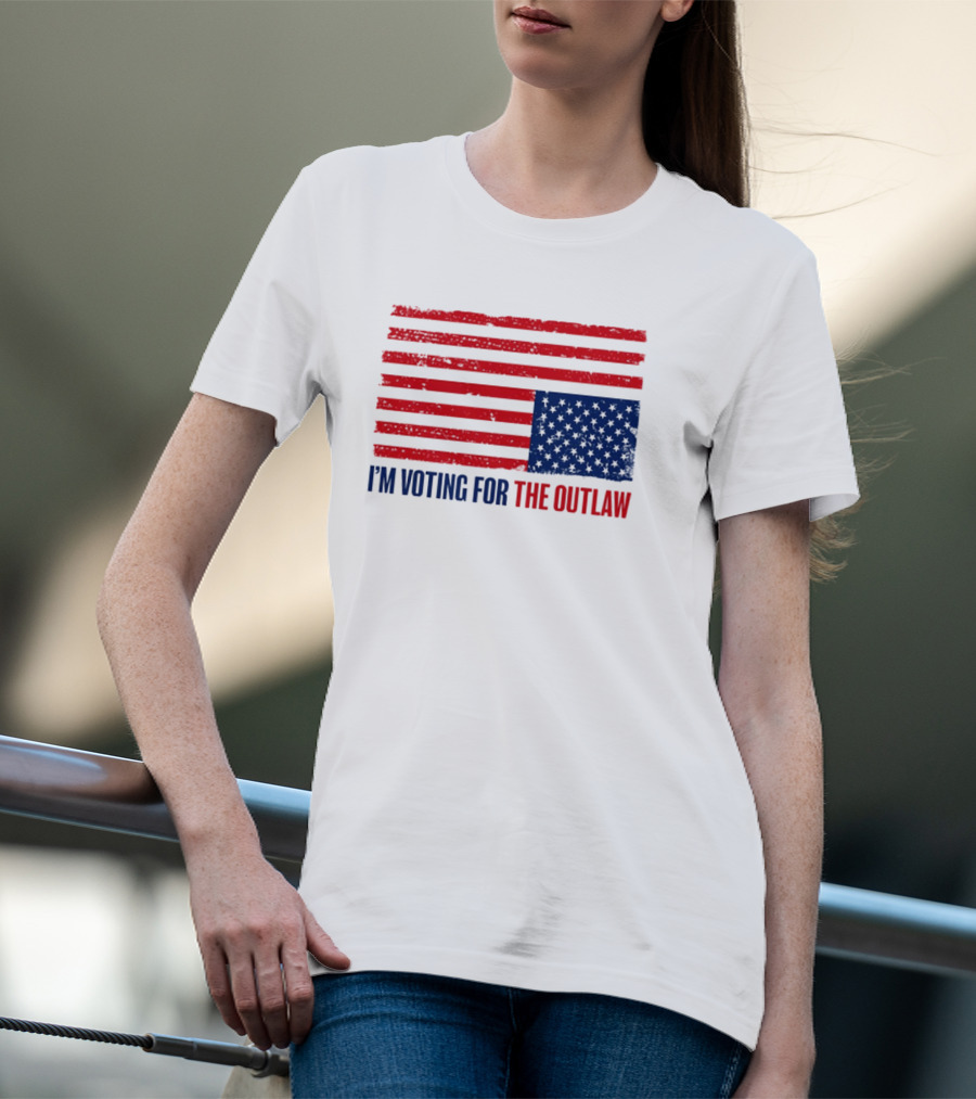 I’m Voting For The Outlaw Distressed American Flag T-Shirt