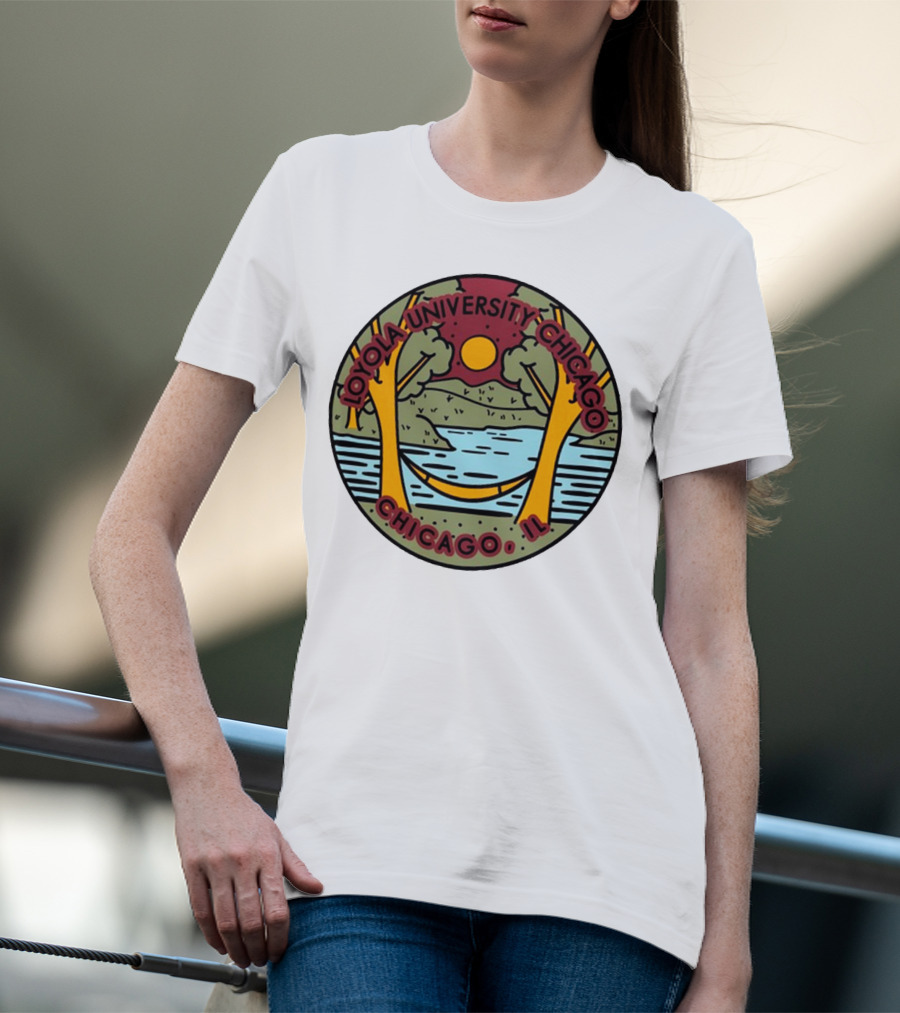 Loyola University Chicago IL Scenic Landscape Ramblers Comfort Colors T-Shirt