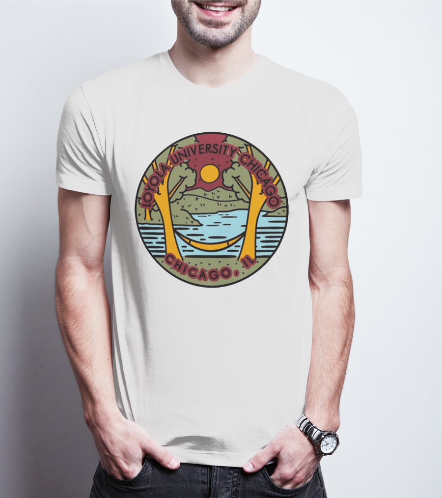 Loyola University Chicago IL Scenic Landscape Ramblers Comfort Colors T-Shirt