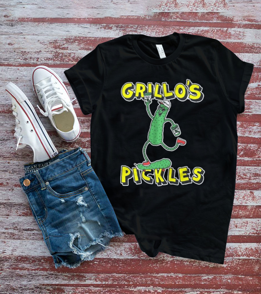 Grillo's Pickles Skateboarding Pickle Man Mike Lottie X Grillo’s T-Shirt