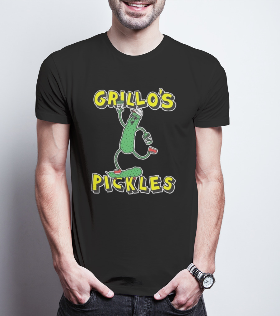 Grillo's Pickles Skateboarding Pickle Man Mike Lottie X Grillo’s T-Shirt