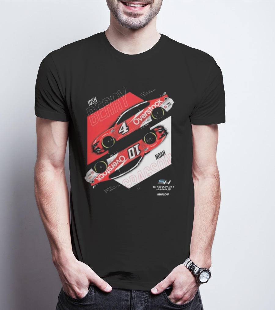 Josh Berry Noah Gragson Overstock Stewart-Haas Racing Car Designs NASCAR T-Shirt