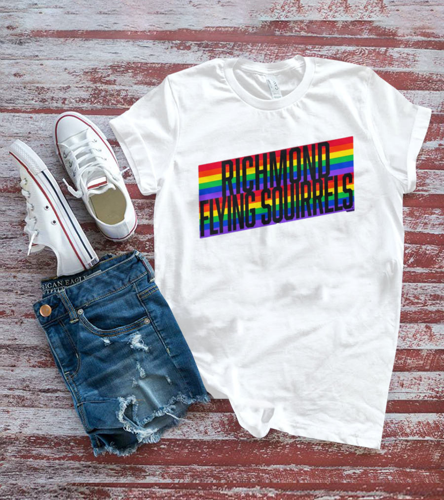 Richmond Flying Squirrels Pride Rainbow Stow T-Shirt
