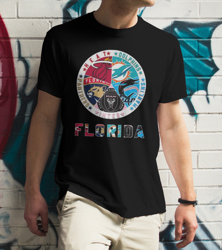 Florida Heat Dolphins Marlins Inter Panthers Sports T-Shirt